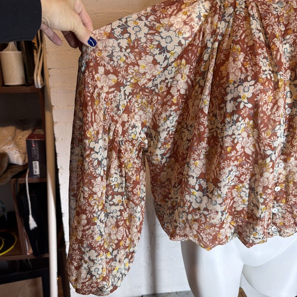 Fate Floral Blouse Sm NWT Boho Gypsy Cottagecore Vintage-Vibe - Picture 4 of 8